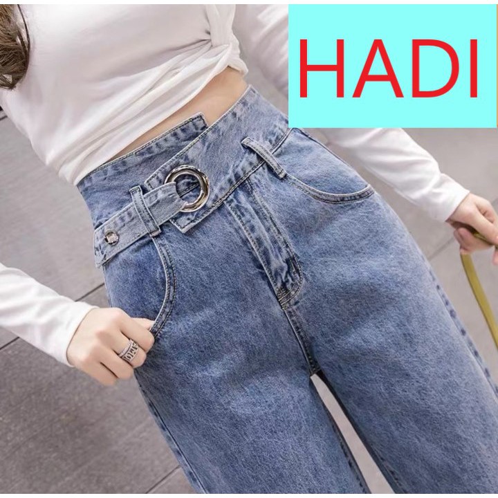 [ ĐỤNG ĐỘ ] QUẦN BAGGY JEAN NỮ LƯNG CAO KHOEN TRÒN LỆCH MÀU XANH SIÊU HOT CỰC CAO CẤP HADI ĐỦ SIZE S, M, L HOT QUÁ HOT