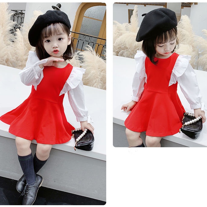 Đầm Công Chúa Tay Dài Thời Trang Xuân Hè Hàn Quốc Dễ Thương Cho Bé Gái