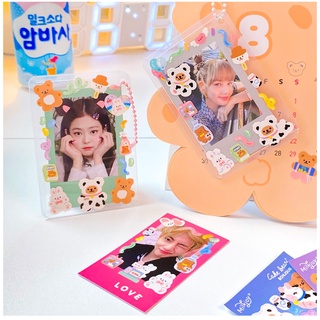 Tấm sticker gấu dễ thương decor toploader, trang trí