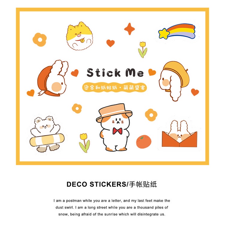 Sticker hình dán dễ thương sáng tạo và giấy bộ nhãn dán sổ trang trí dễ thương phong các Hàn Quốc siêu đáng yêu