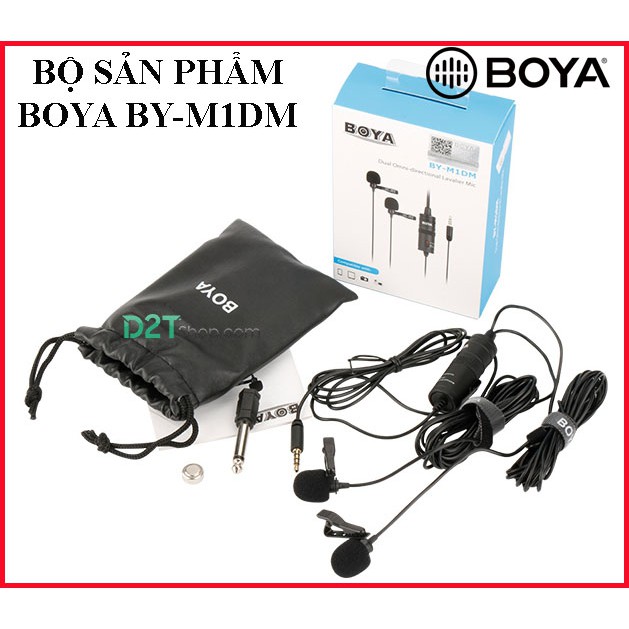 [PHIÊN BẢN MỚI] Micro ghi âm cài áo Boya BY-M1DM 2 mic thu âm cho 2 người cùng lúc,làm youtube, vlog cực tốt d2tshop