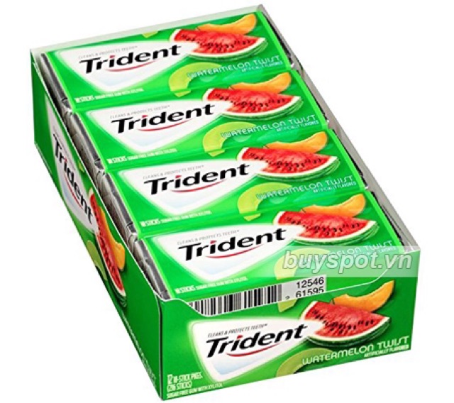 Combo lốc kẹo cao su Trident 15 stick/ lốc