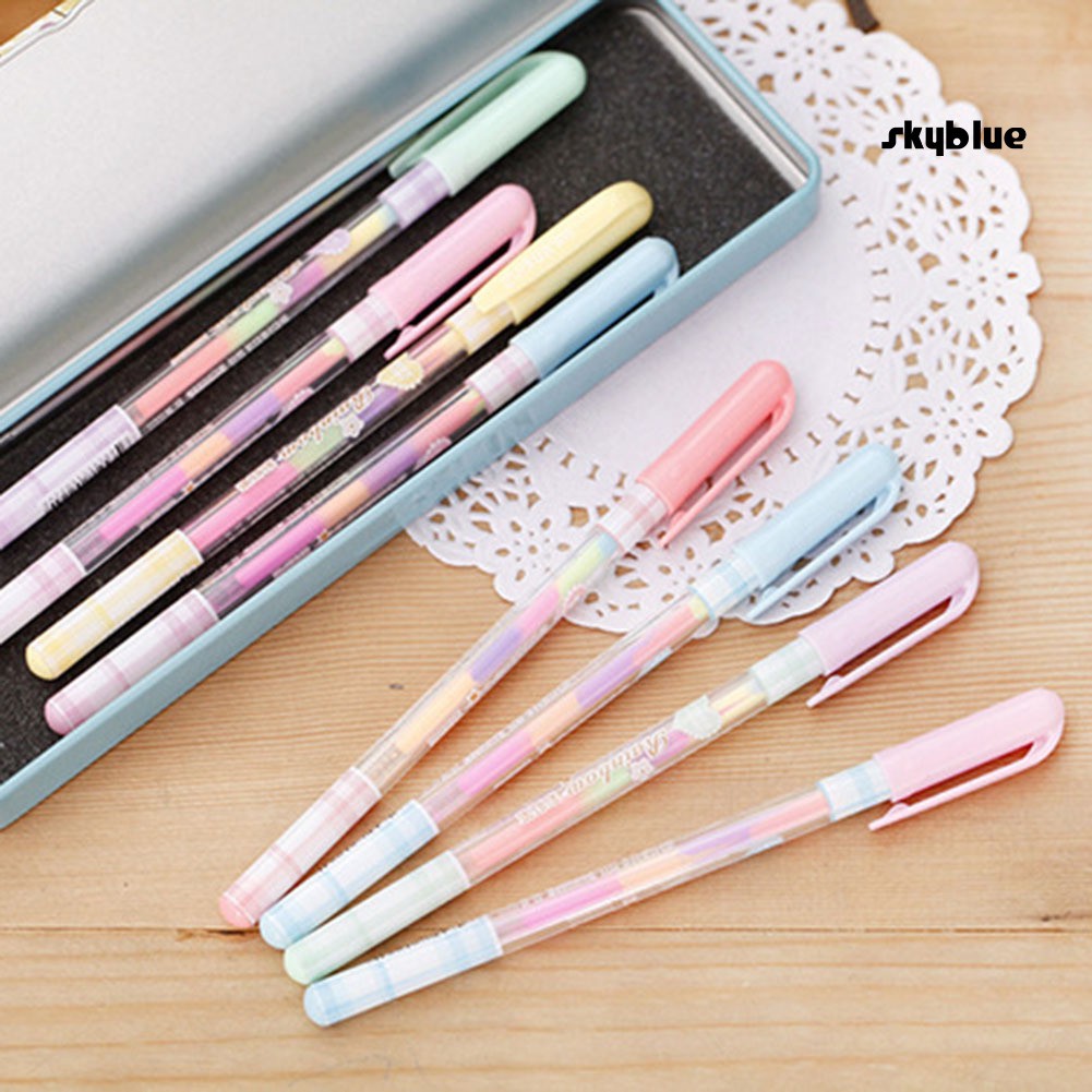 [Mùa tựu trường]0.8mm Colorful Painting Highlighter Marker Gel Ink Pen Office School Stationary