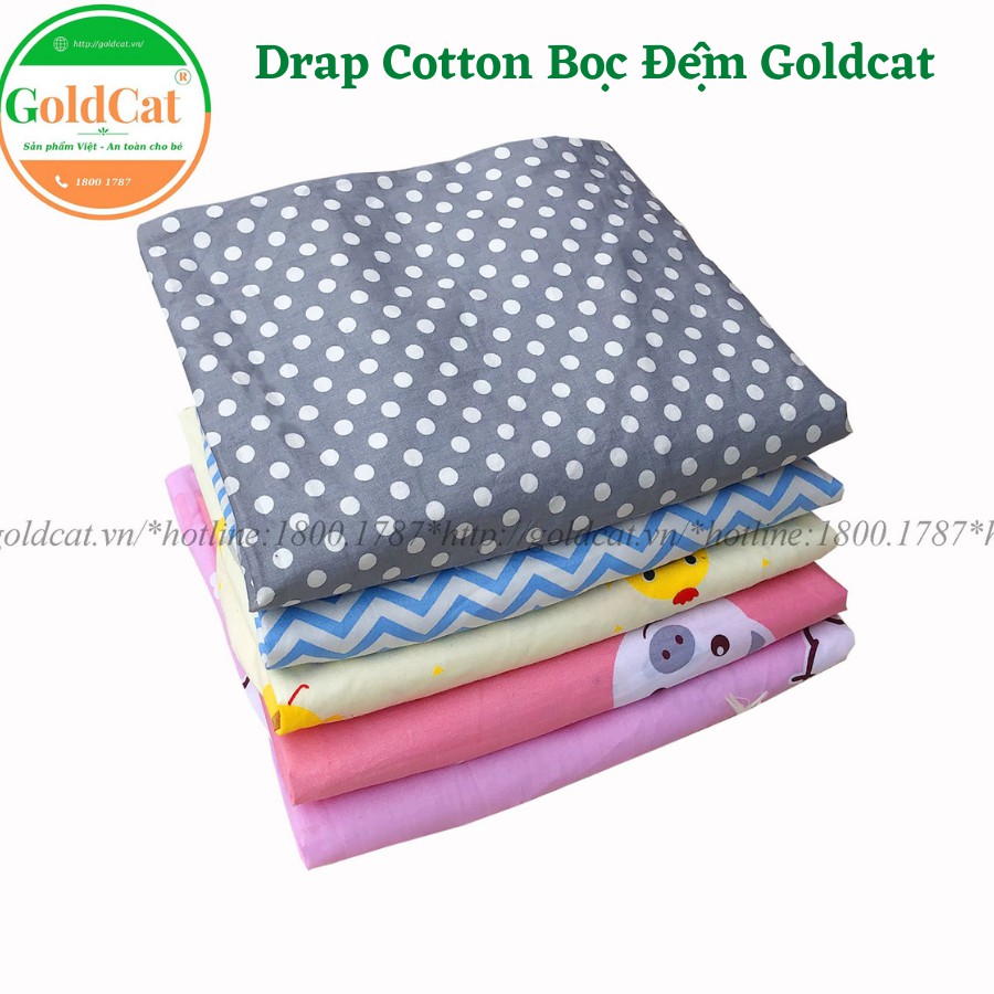 Ga vải/ Drap bọc đệm cũi  Goldcat  cotton thô lụa mềm mịn, ôm đệm nhiều màu sắc, kích thước lựa chọn.