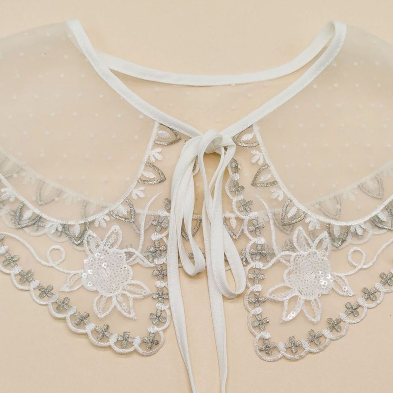 Cổ Áo Sơ Mi Giả Phối Ren Hoa Có Thể Tháo Rời Thời Trang Cho Nữ