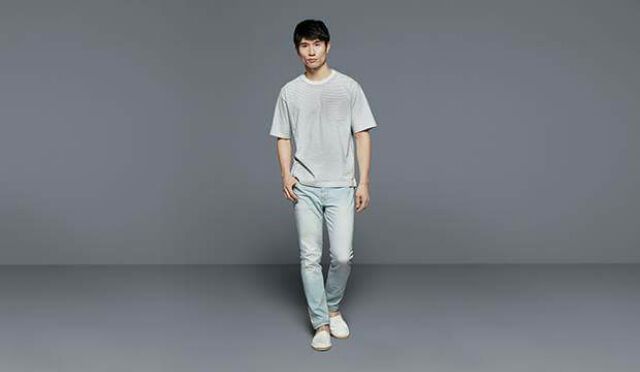 Quần Jeans G.U Form SlimFit Màu Baby Blue