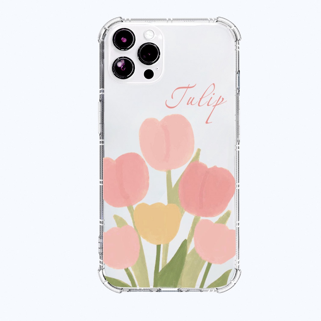 Ốp lưng iphone chống sốc hoa Tulip bảo vệ camera cho iphone 14 13 pro max 11 12 pro max mini x xr xs max 6 s 7 8 plus