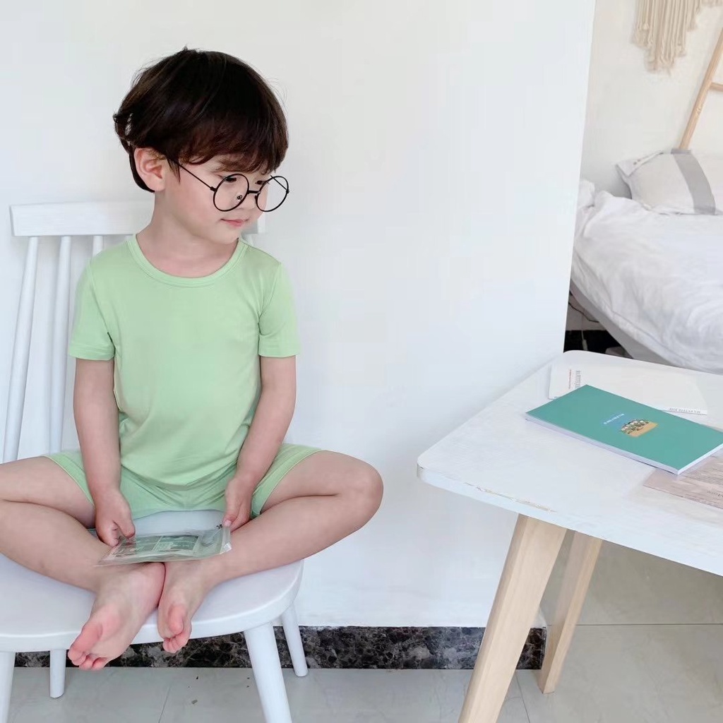 Set bộ đùi trơn vải mềm đơn màu cho bé S722. &lt; FOM NHỎ HƠN 1 SIZE]