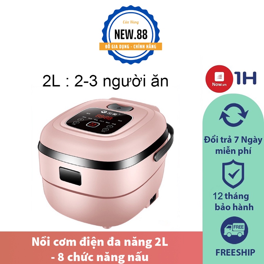 Nồi cơm điện đa năng - 8 chức năng nấu - Nồi cơm điện 2L cho gia đình 2 - 3 người, Tiết kiệm điện -BH12 tháng