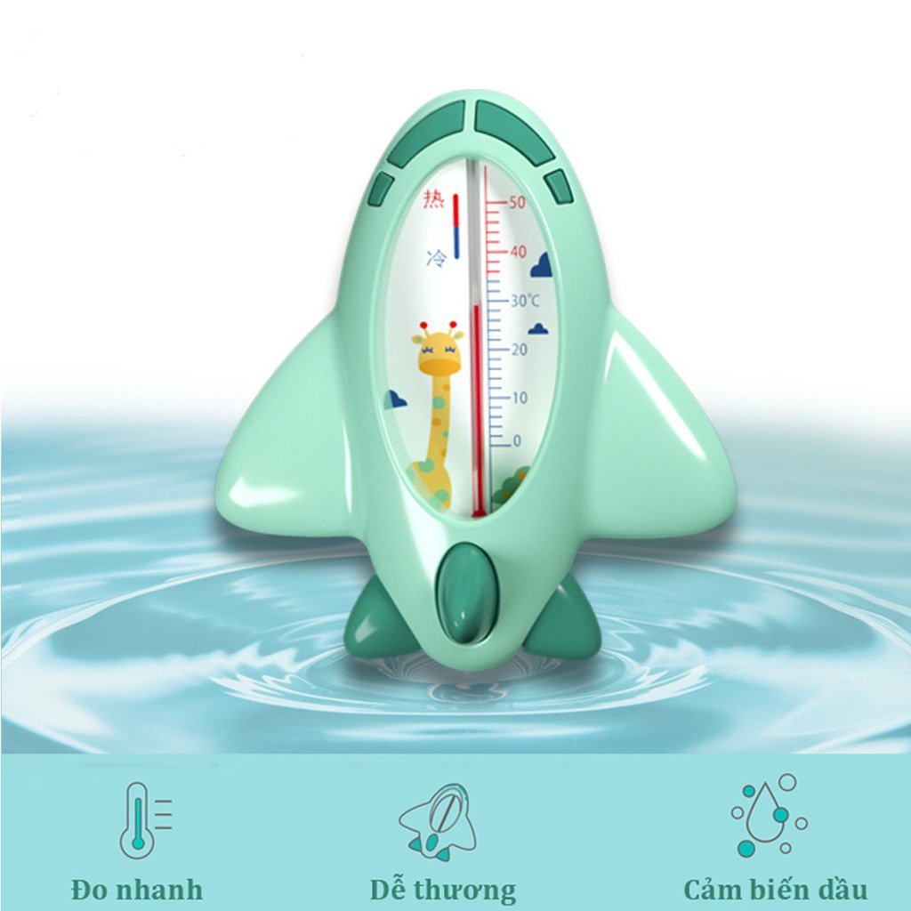 Nhiệt kế đo nước cao cấp chính hãng chuyên dùng đo nhiệt độ nước tắm hình máy bay dễ thương cho bé, Thị Nắng Store