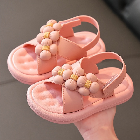 Form to Dép Quai Hâu Sandal Bé Gái Đính Hoa Chéo K126