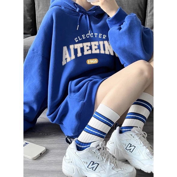Áo Hoodie SLECCTER AITEEINS 1968 Nỉ Bông Túi Bụng To Dài Tay