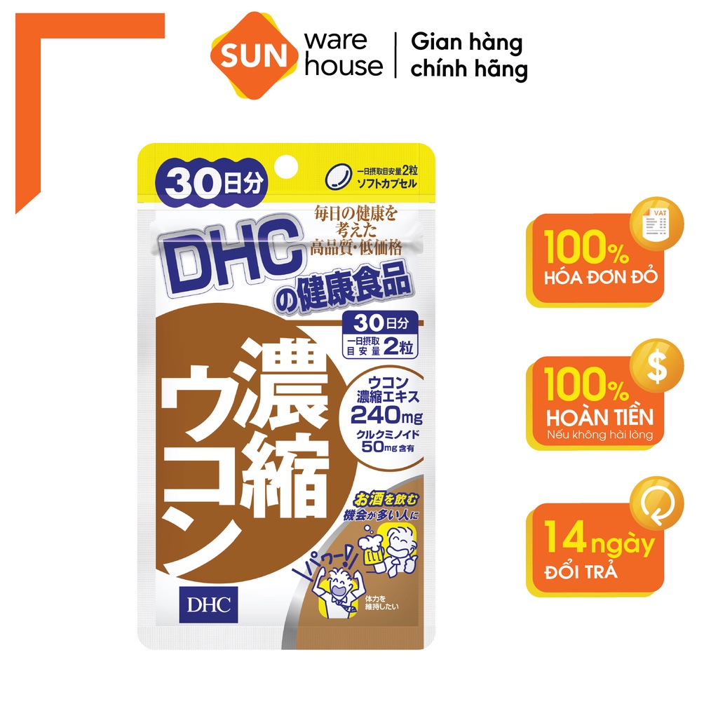 Viên Uống Tinh Bột Nghệ DHC Concentrated Turmeric Giúp Giải Rượu, Thải Độc Gan