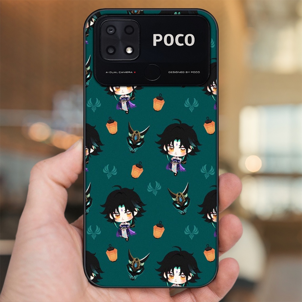 Ốp lưng Xiaomi Poco C40 viền đen in hình Xiao Genshin Impact
