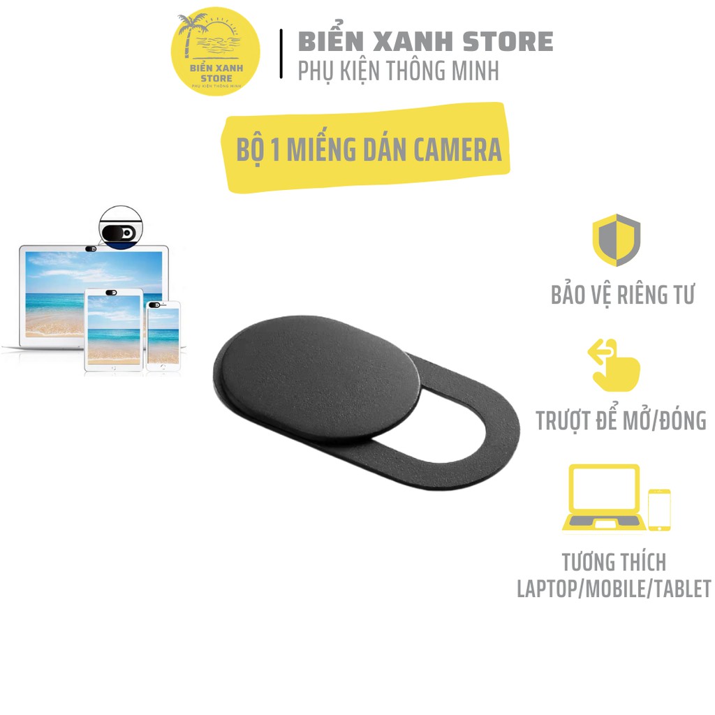 Miếng dán che webcam bảo vệ an toàn riêng tư BXCAM01 cho Laptop, điện thoại, máy tính bảng - màu Đen