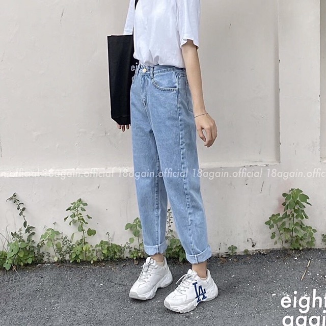 Quần Baggy Không Giãn Nam/Nữ - 3 Màu - Lưng Cao Siêu Đẹp - Rách Đùi L Và Gối Ngang | BigBuy360 - bigbuy360.vn