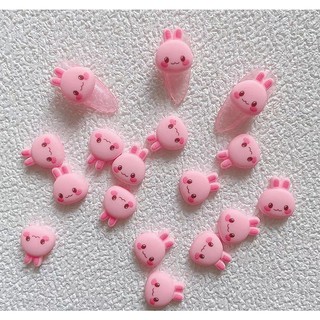 Charm thỏ hồng trang trí nail