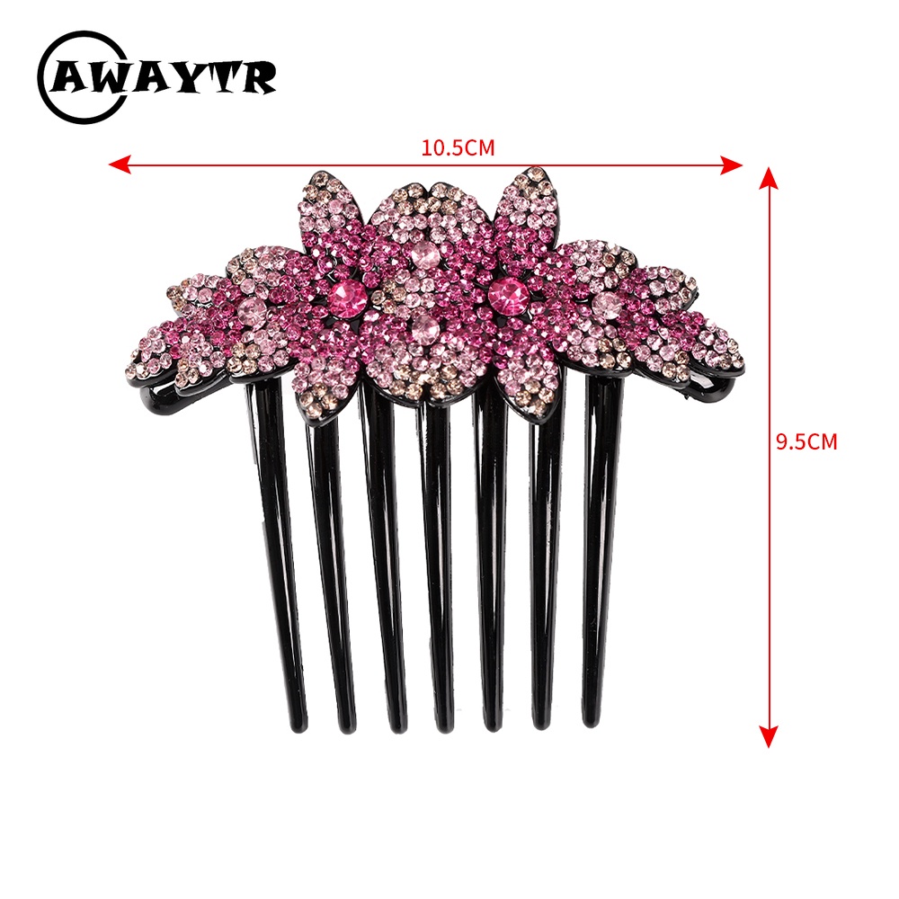 Lược Cài Tóc Đính Đá Hình Hoa Thời Trang Ngọt Ngào Cho Nữ
