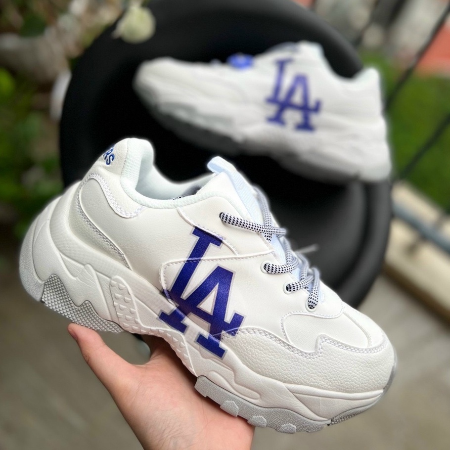 Giày Sneaker MLB Chunky LA  Thể Thao Nam Nữ Da Bò Đế Độn 2 Lớp Cao Cấp Full Size