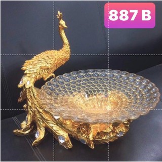 Khay đựng hoa quả chim công cao cấp
