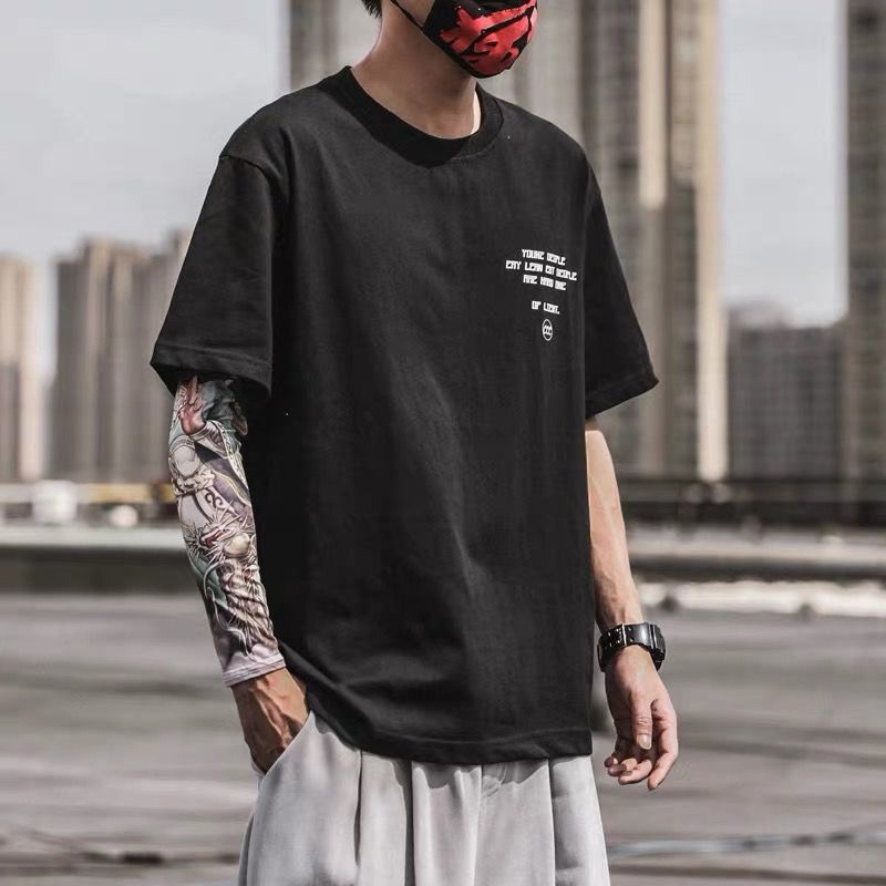 Áo Thun cotton Tay Lỡ Phong Cách Nhật Bản Thời Trang Mới Cho Nam