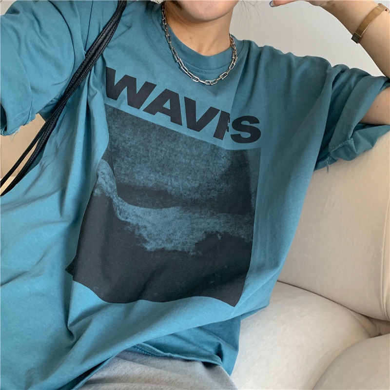 Áo thun ngắn tay form rộng phong cách Hàn Quốc dành cho nữ