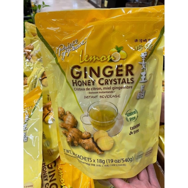 (30 Gói)Trà Chanh Gừng Mật Ong Cô Đặc Lemon Ginger Honey Crystals - Hàng Mỹ