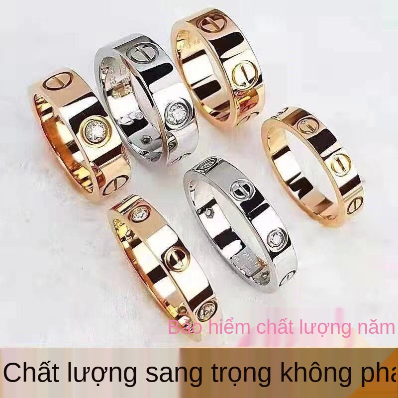 > Nhẫn Kajia màu 18K không phai bản rộng và hẹp của cặp đôi kim cương cổ điển nam nữ tặng người nổi tiếng cùng đoạn <