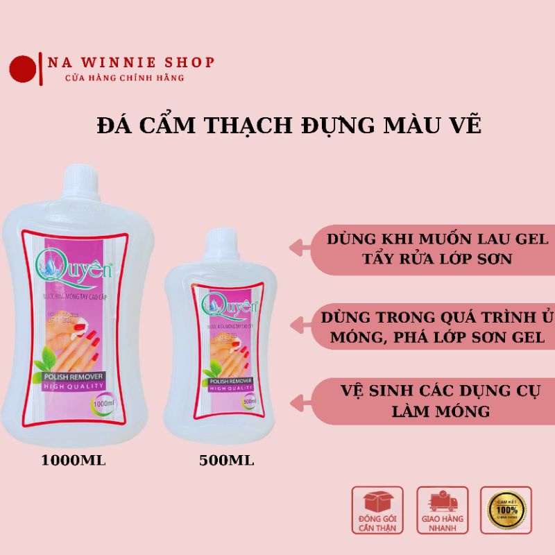 Nước rửa móng Quyên Chính Hãng - Nước rửa axeton loại tốt tẩy sơn móng tay