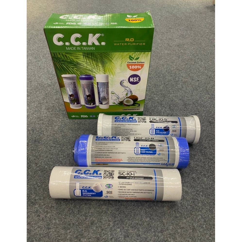 Bộ ba lõi lọc CCK Đài loan dùng cho máy lọc nước RO,Nano