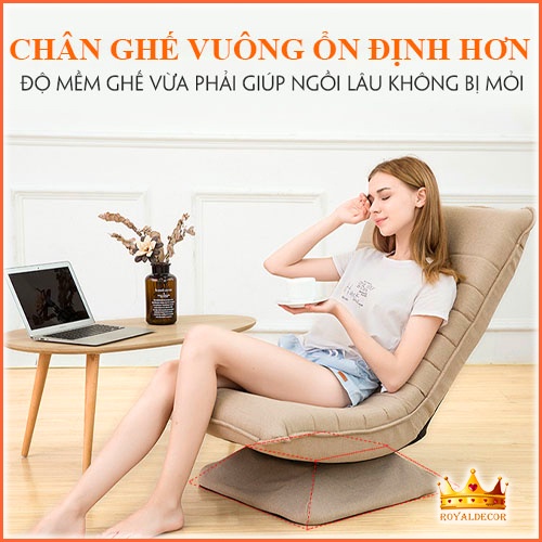 Ghế Xoay Thư Giãn ROYALDECORHN Xoay 360 độ - Ghế Mặt Trăng Có Thể Gập Được Lưng