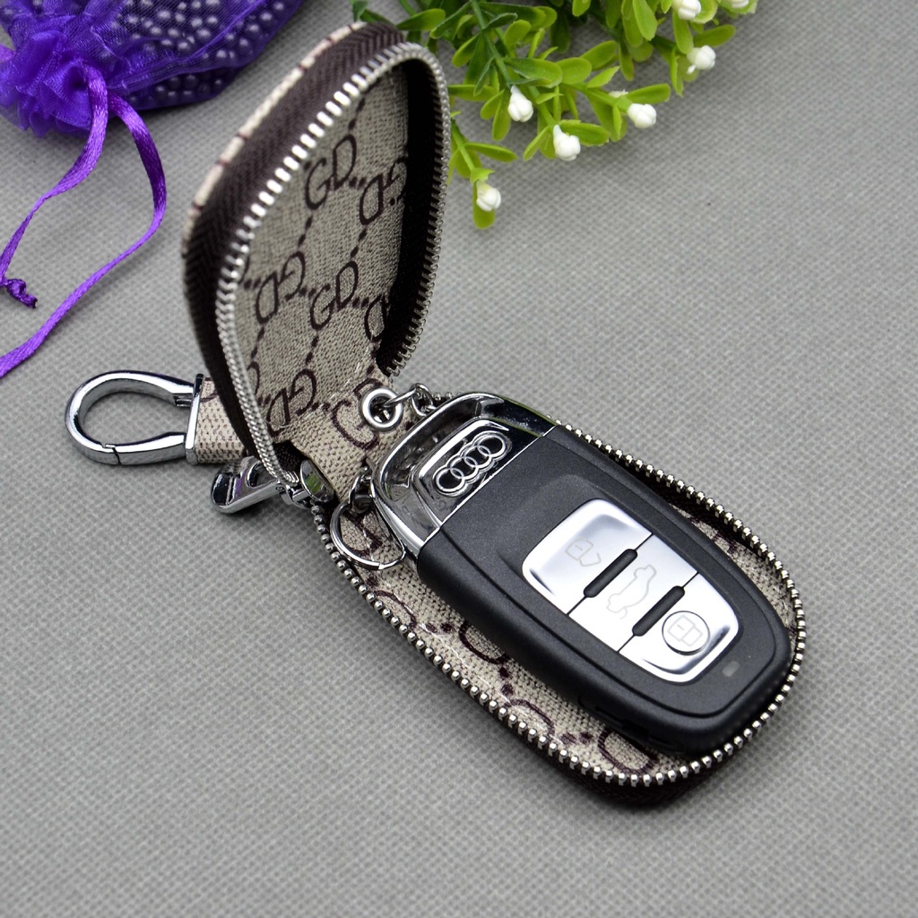 Ví đựng chìa khóa xe hơi có dây khóa kéo đa năng tiện dụng
