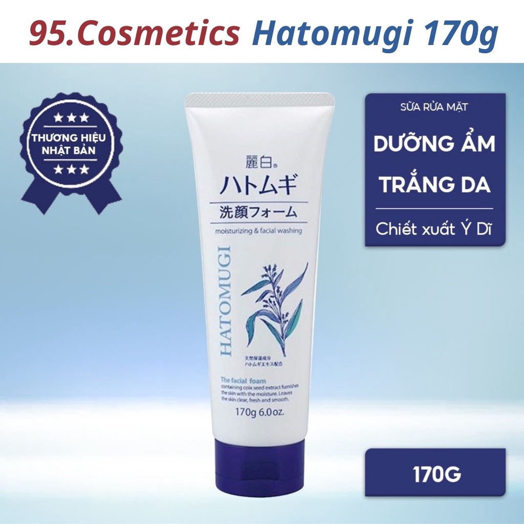 Sữa Rửa Mặt Hatomugi Hạt Ý Dĩ Nhật Bản (170g) Làm Sạch Và Sáng Da [Chính Hãng]