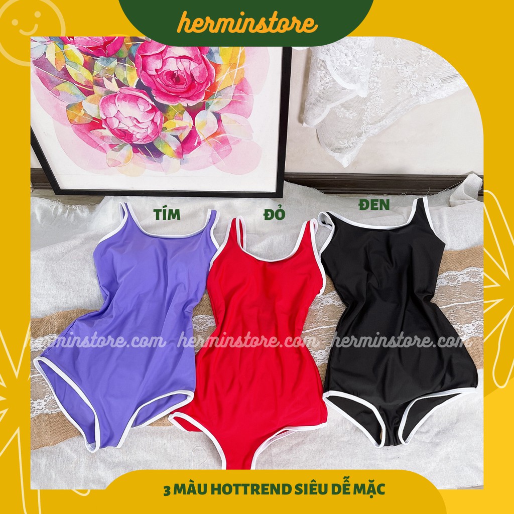 (3 Màu) Bikini 1 mảnh - đồ bơi nữ liền thân kiểu dáng basic Hàn Quốc siêu tôn dáng - Mã BNL07