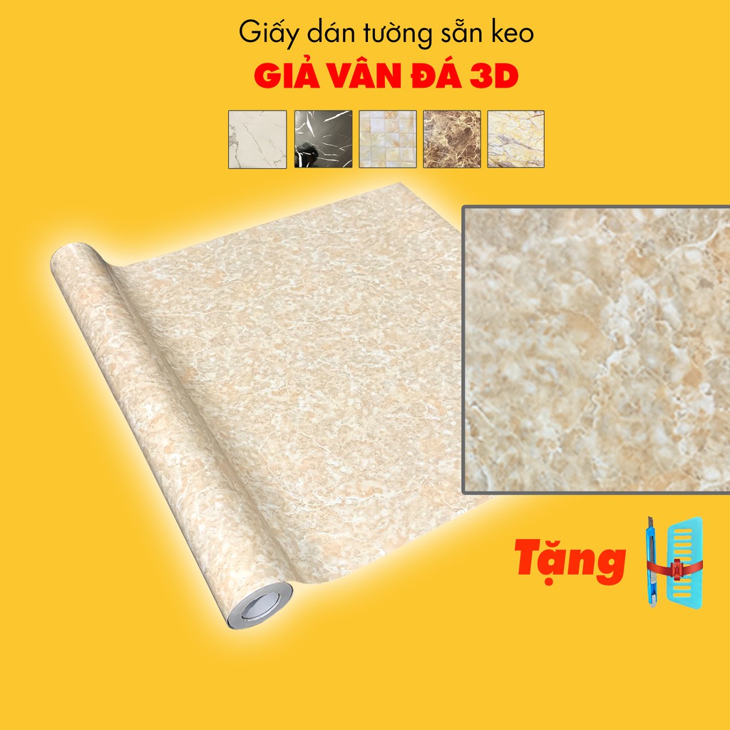 Giấy dán tường vân đá - decal giả đá dùng dán bàn bếp, tủ bếp đẹp nhiều mẫu chống nước, dầu mỡ - Trang Trí Hà Linh