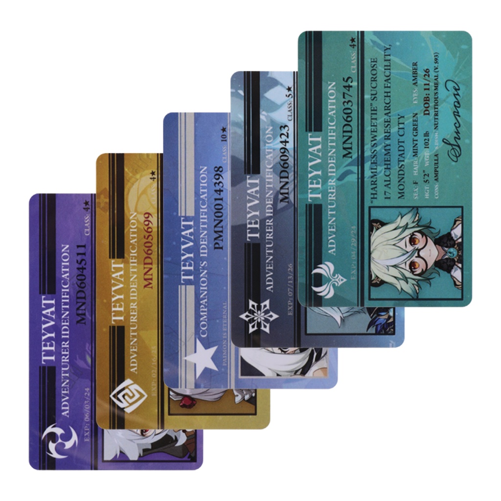 Thẻ ID nhân vật anime Genshin Impact bằng PVC