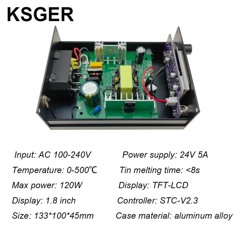 Đầu Mỏ Hàn KSGER T12 V2.3 1.8 Inch Tự Động Bật / Tắt 8s