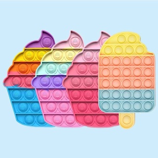 Đồ chơi lý tưởng Pop It Aiskrim Fidget Đồ chơi Kem Cầu vồng Trẻ em Bubble Người lớn chống căng thẳng Squishy Popping Push Baby Gift