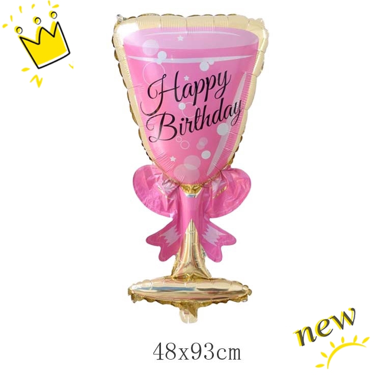 Bong bóng lá nhôm hình chai rượu/ly rượu/ly bia trang trí tiệc sinh nhật