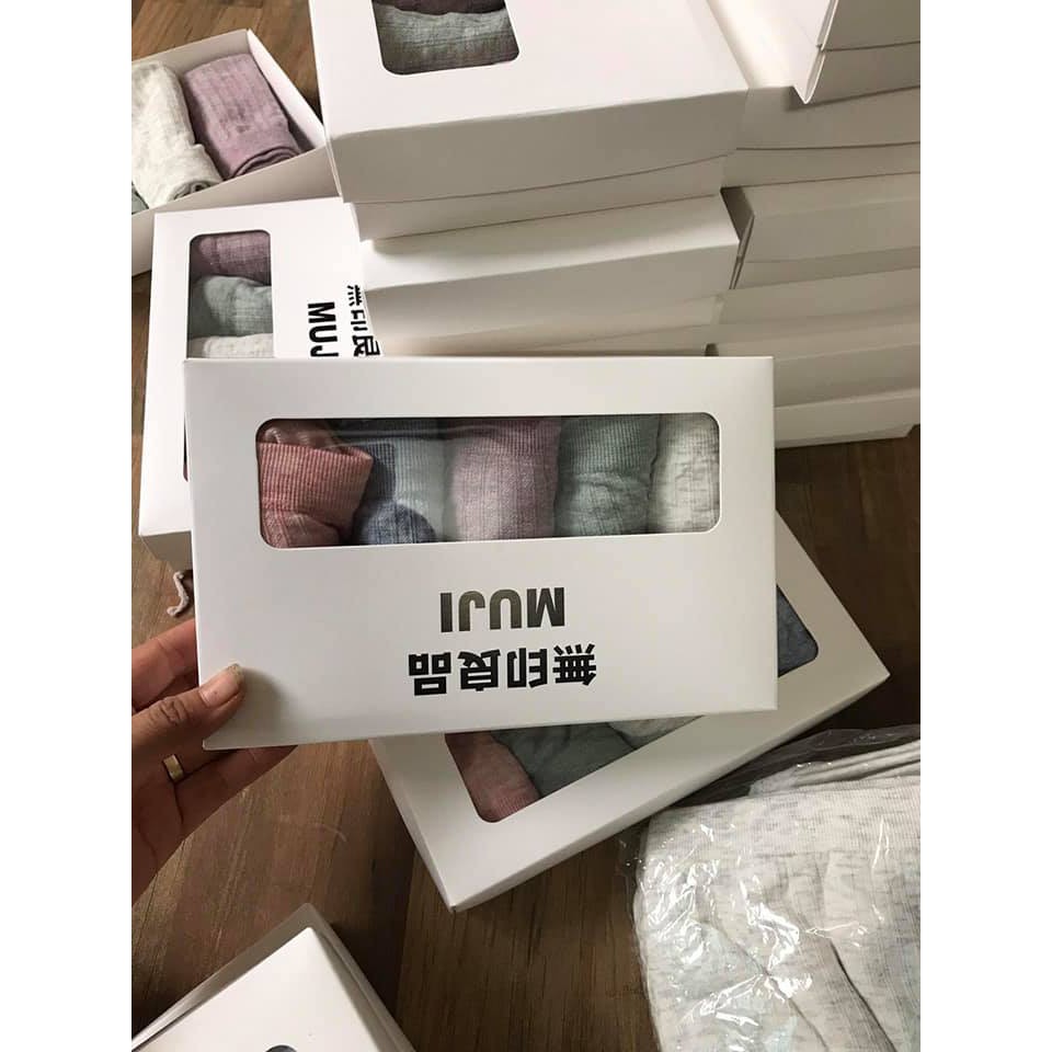 HỘP 5 QUẦN LÓT COTTON MUJI vỏ trắng nữ hàng đẹp