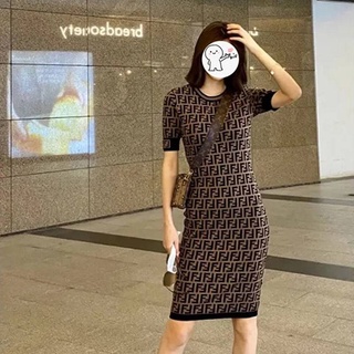 Đầm Dệt Kim In Chữ Thời Trang Mùa Hè Cho Nữ