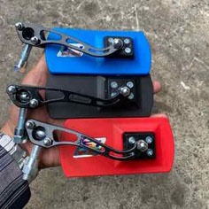 1 Gương xe máy hình chữ nhật Fi màu xanh, đen, đỏ - Gương kiểng thời trang xe máy - 3T RACING