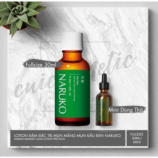 Lotion Naruko đậm đặc Hỗ Trợ Giảm, mụn dưới da, mụn mảng, mụn đầu đen