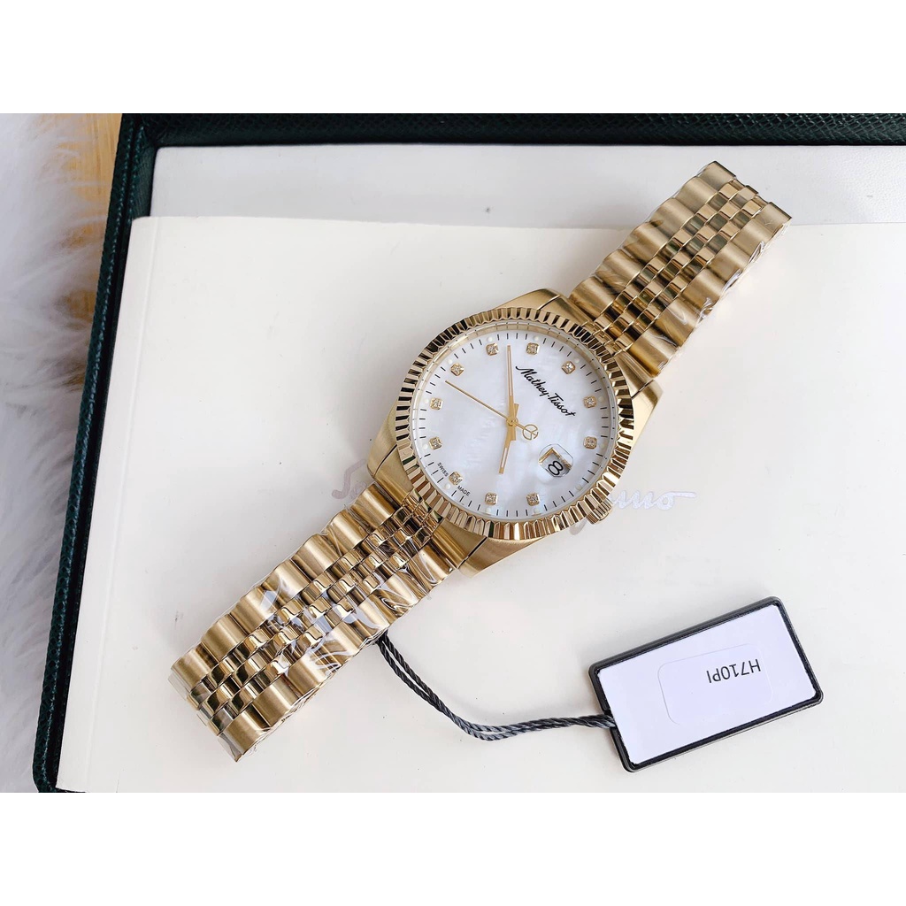 Đồng hồ nam Mathey Tissot Mathy II nam, mặt trắng, dây vàng H710PI
