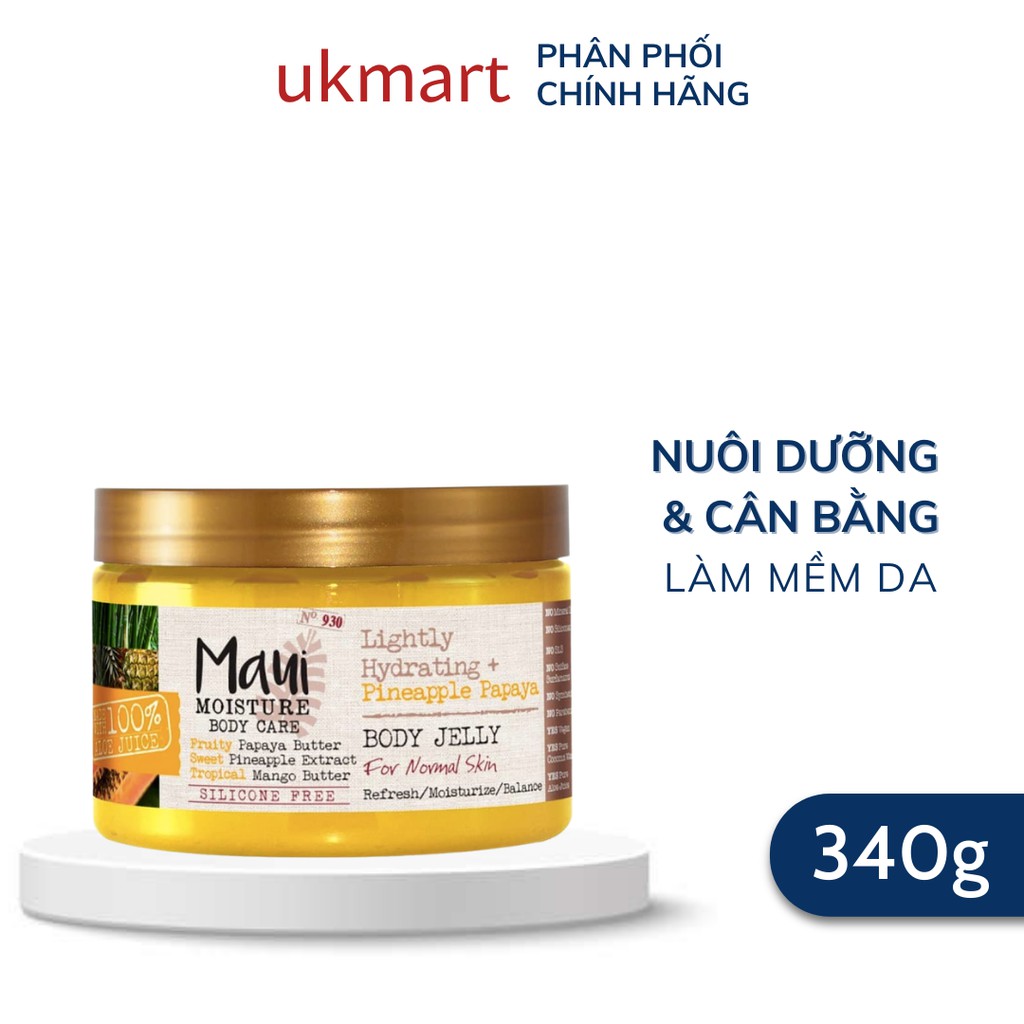 Sữa Dưỡng Thể Vegan Dạng Gel Mềm Maui Moisture Pineapple Body Gel Vegan Body Lotion 340g