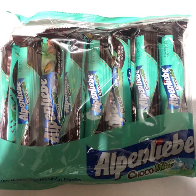 Kẹo Alpenliebe hương bạc hà nhân socola - gói 16 thỏi