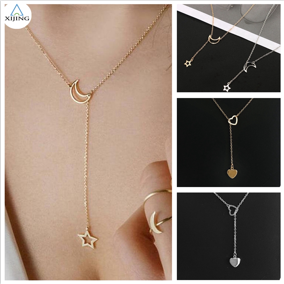 Dây chuyền mặt trăng ngôi sao đơn giản thời trang