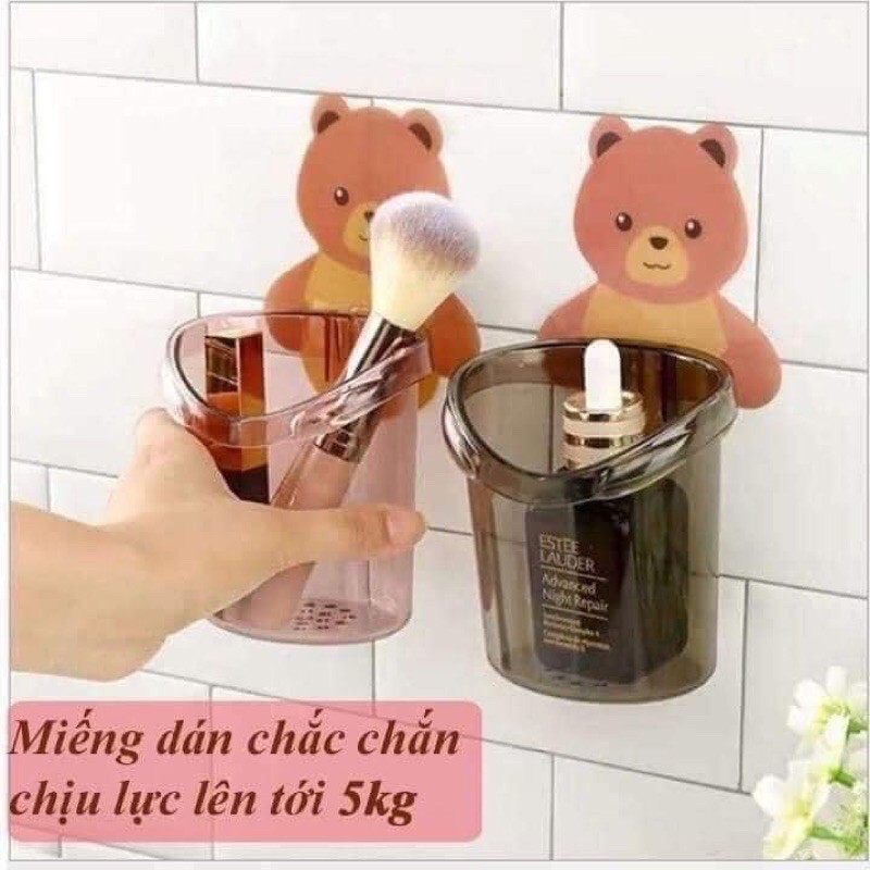 CỐC GẤU DÍNH TƯỜNG CẮM BÀN CHẢI SIÊU XINH