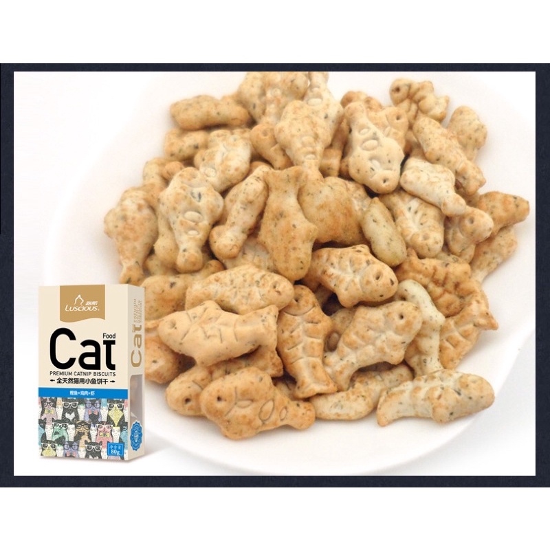 Bánh quy cá Luscious cho Mèo hỗ trợ tiêu hoá - Bánh thưởng cho Mèo CatFood 80g ChunChut PetShop