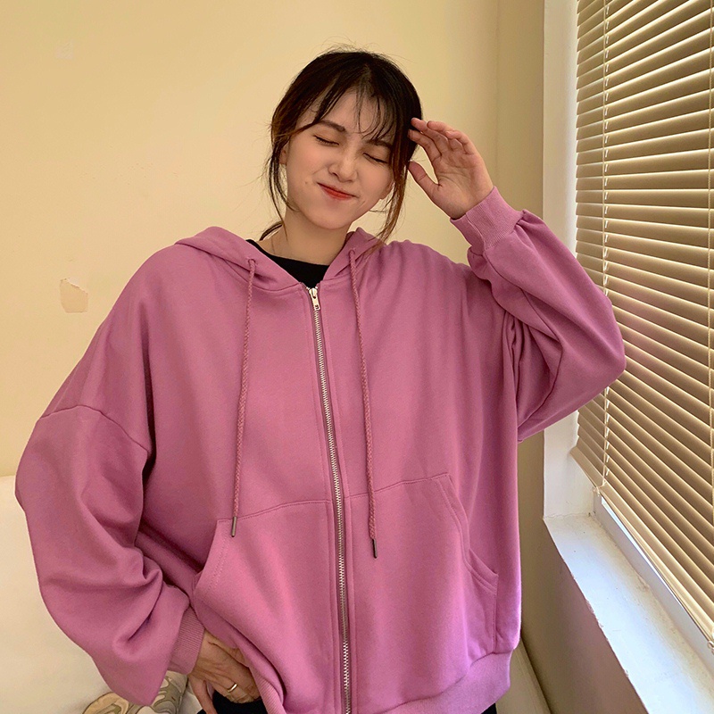 Áo khoác thể thao SUXI tay dài màu sắc đơn giản thời trang cho nữ